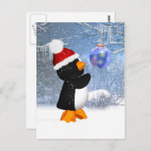 Cute Penguin Winter Briefkaart met aantasting van (Voorkant / Achterkant)