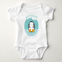 Cute Penguin Winter Cartoon Just Chillin Fun text