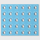 Cute Penguin Winter Kids Birthday Party Cadeaupapier (Vlak)