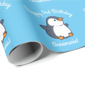 Cute Penguin Winter Kids Birthday Party Cadeaupapier (Rol Hoek)