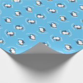 Cute Penguin Winter Kids Birthday Party Cadeaupapier (Hoek)
