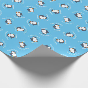 Cute Penguin Winter Kids Birthday Party Cadeaupapier