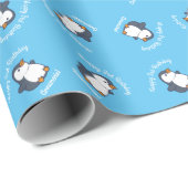 Cute Penguin Winter Kids Birthday Party Cadeaupapier (Rol Hoek)