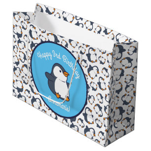 Cute Penguin Winter Kids Birthday Party Groot Cadeauzakje