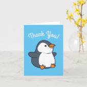 Cute Penguin Winter Kids Birthday Party Kaart (Gele Bloem)