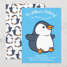 Cute Penguin Winter Kids Birthday Party