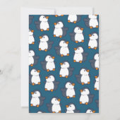 Cute Penguin Winter Kids Birthday Party Kaart (Achterkant)