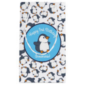 Cute Penguin Winter Kids Birthday Party Klein Cadeauzakje (Voorkant)