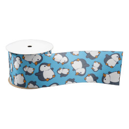Cute Penguin Winter Kids Birthday Party Satijnen Lint