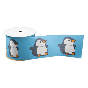 Cute Penguin Winter Kids Birthday Party Satijnen Lint