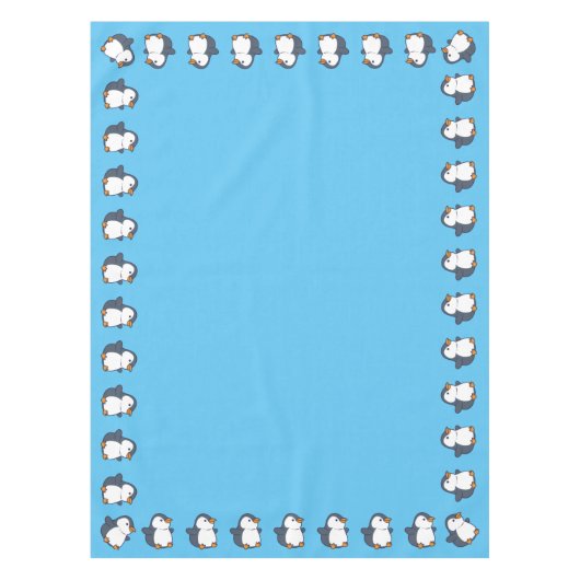 Cute Penguin Winter Kids Birthday Party Tafelkleed (Voorkant)