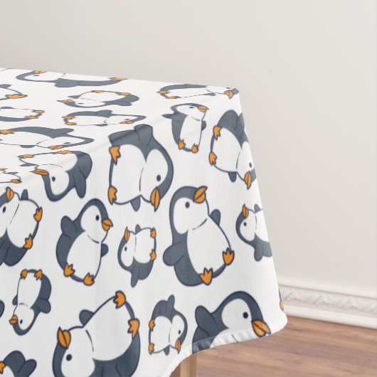 Cute Penguin Winter Kids Birthday Party Tafelkleed (Voorbeeld)