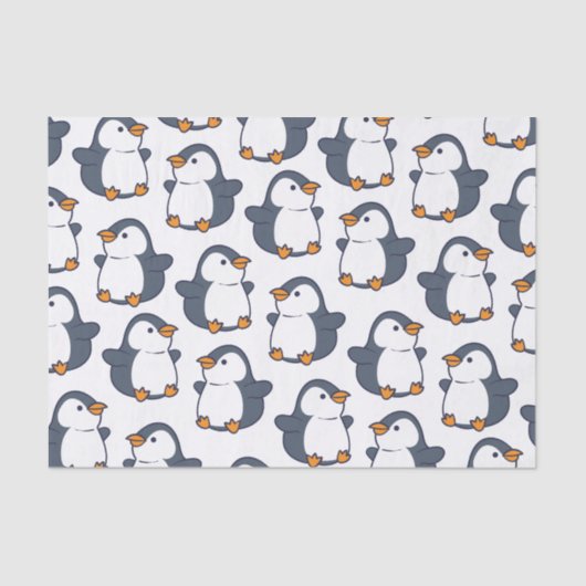 Cute Penguin Winter Kids Birthday Party Tissuepapier (Voorkant)