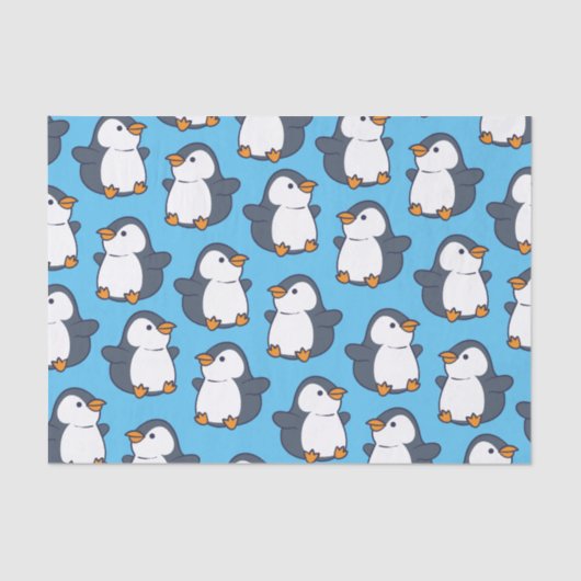 Cute Penguin Winter Kids Birthday Party Tissuepapier (Voorkant)