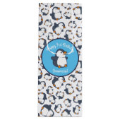 Cute Penguin Winter Kids Birthday Party Wijn Cadeautas (Voorkant)