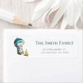 Cute Penguin Winter Return Address Etiket (Insitu)
