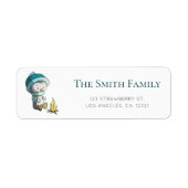 Cute Penguin Winter Return Address Etiket (Voorkant)