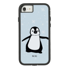 Cute Penguin Winter Snow Illustration Custom Case-Mate iPhone Case
