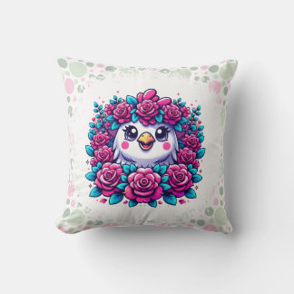 Cute Penguin with Rose Garland Kussen