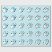 Cute Penguin Wrapping Paper Cadeaupapier (Vlak)