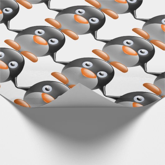 Cute Penguin Wrapping Paper Cadeaupapier (Hoek)