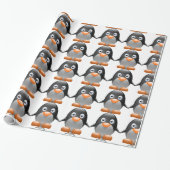 Cute Penguin Wrapping Paper Cadeaupapier (Uitgerold)