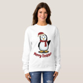 Cute Penguin Xmas Santa Winter Holiday Gift Trui (Voorkant volledig)