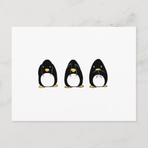 Cute Penguin Zie Spreken hoort geen aambeeld Briefkaart