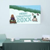 Cute Penguins Add The Year Merry Christmas! Winter Spandoek (Beurs)