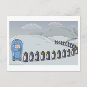 Cute Penguins, alleen een waskamer op de Zuidpool. Briefkaart