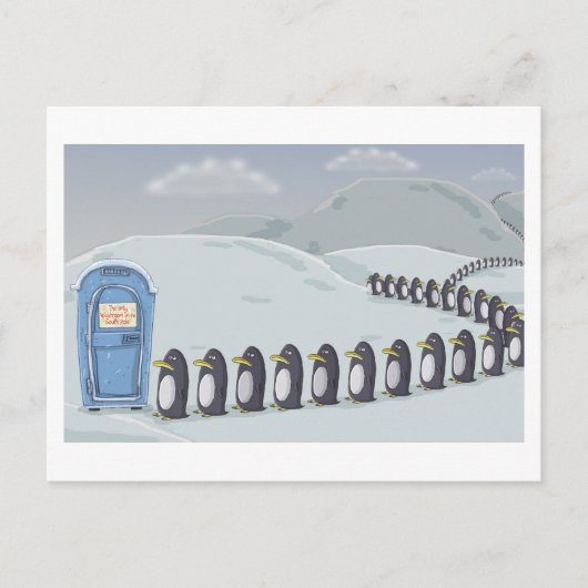 Cute Penguins, alleen een waskamer op de Zuidpool. Briefkaart (Voorkant)
