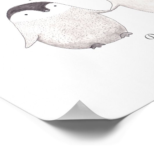 Cute Penguins Art van het Poster van de douane voo (Hoek)