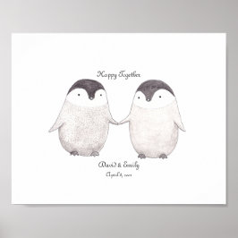 Cute Penguins Art van het Poster van de douane voo