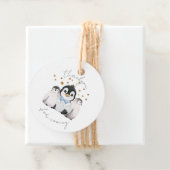 Cute Penguins Blue Thankyou Bedankjes Labels (In situ)