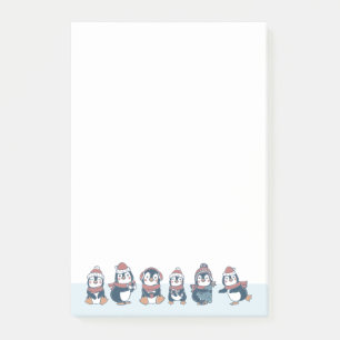 Cute Penguins Border Blue Simple Illustration Post-it® Notes