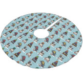 Cute Penguins Christmas Snowball Fight Cartoon Kerstboom Rok (Gekanteld)