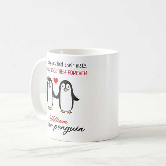 Cute Penguins Co-forever, Valentijn Day Koffiemok (Voorkant links)