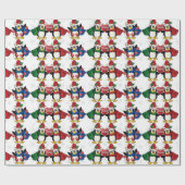 Cute Penguins die je een prettige kerst wensen Cadeaupapier (Vlak)