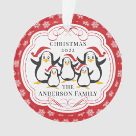 Cute Penguins Familie van 5 kerstversiering Ornament