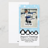 Cute Penguins Family Kerstmis Uw foto Feestdagenkaart (Voorkant / Achterkant)