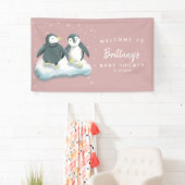Cute Penguins Girl Winter Baby shower Spandoek (Insitu)