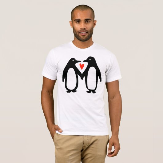 Cute Penguins Holding Hands T-shirt (Voorkant volledig)