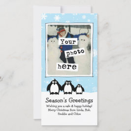 Cute Penguins Holiday | Fun Family-kerstfoto Feestdagenkaart