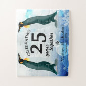 Cute Penguins in sneeuw | 25e Jubileum voor wedden Legpuzzel (Verticaal)