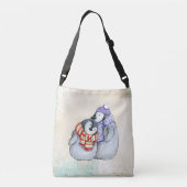 Cute Penguins in Winter Scarves and Petten Custom Crossbody Tas (Achterkant)