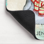 Cute Penguins in Winter Scarves and Petten Custom Muismat (Hoek)