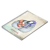 Cute Penguins in Winter Scarves and Petten Custom Notitieboek (Linkerzijde)