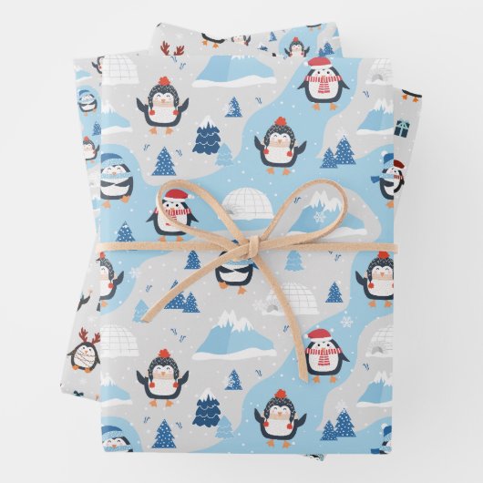 Cute Penguins Inpakpapier Vel (In situ)