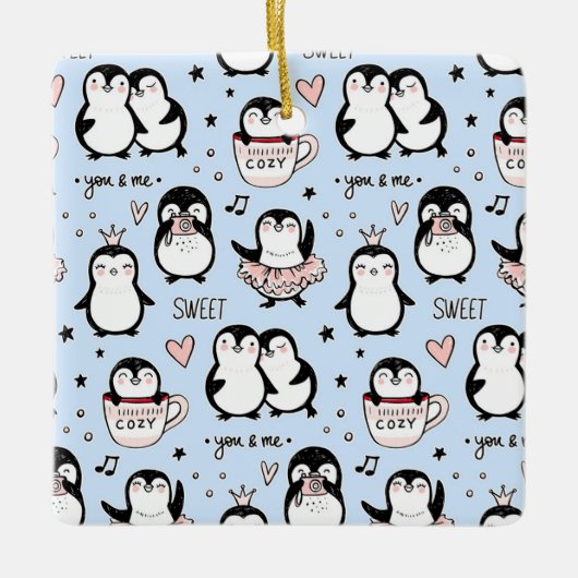 Cute Penguins Keramisch Ornament (Voorkant)