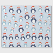 Cute Penguins Kerstmis Cadeaupapier (Vlak)